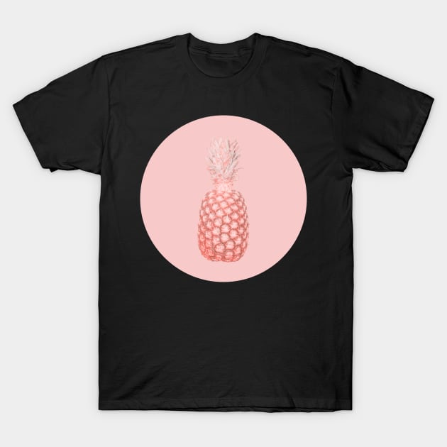 Pineapple in Millennial pink minimalist design T-Shirt by AnnArtshock